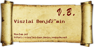 Viszlai Benjámin névjegykártya
